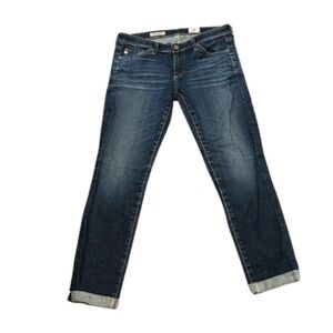 AG Adriano Goldschmied The Stilt Roll-Up Cigarette Jeans | Med Dark Blue | 28